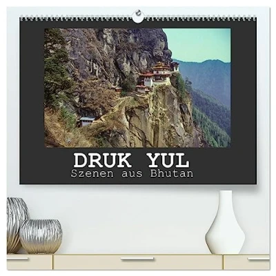 Abbildung von Druk Yul Szenen aus Bhutan (hochwertiger Premium Wandkalender 2025 DIN A2 quer), Kunstdruck in Hochglanz