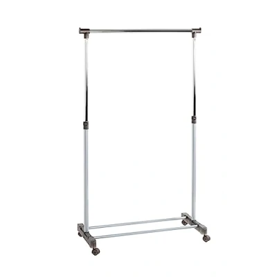 Abbildung von HAKU Möbel Rollgarderobe alu, Chrom, grau, Kunststoff, Metall Maße: B 90 cm x H 95 170 T 43 cm, Style: Modern