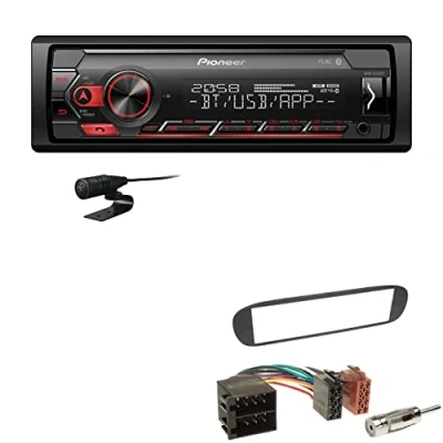 Abbildung von Pioneer MVH S320BT 1 DIN Bluetooth Autoradio USB FLAC Spotify mit Einbauset passend für FIAT Barchetta 1995 2005 schwarz