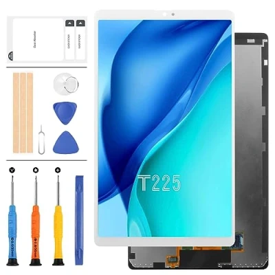 Abbildung von Ersatz LCD Bildschirm für Samsung Galaxy Tab A7 Lite LTE SM T225 22,1 cm (8,7 Zoll) Display, Montageset Matrix Touch Digitizer Glas Reparaturteil Set mit Werkzeugen (weiß)