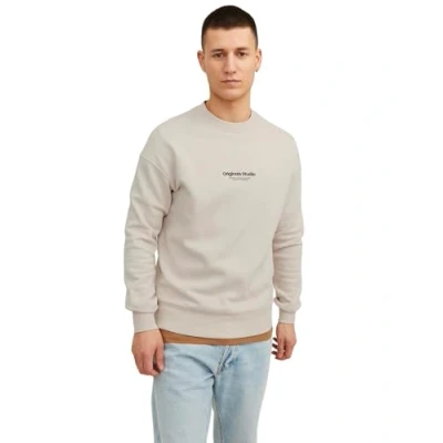Abbildung von JACK &amp; JONES Herren Rundhals Pullover JORVESTERBRO Relaxed Fit S M L XL XXL, Größe:M, Farbe:Moonbeam 12241694