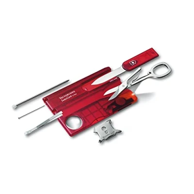Abbildung von Victorinox SwissCard Lite Ruby 12 Funktionen transparent rot
