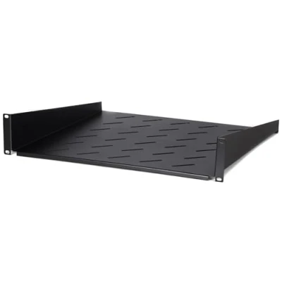 Abbildung von DSIT 19 Zoll 2HE Fachboden für Wandschränke mit Einer Tiefe von 600mm 400mm Tief Schwarz Traglast 12 kg