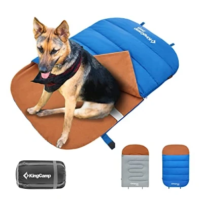 Abbildung von KingCamp Hundeschlafsack Hundedecke Warm Hundebett Premium Haustier Decke Leichtgewicht für Katzen und Hunde Blau 110 x 70 cm