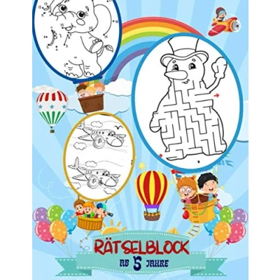 Abbildung von Rätselblock: Rätselspaß für Kinder ab 5 Jahre: Finde den Fehler, Labyrinthe, Sudoku, Punkt zu und Färbung....