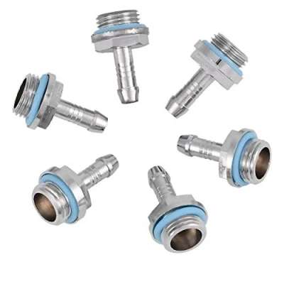 Abbildung von Richer R 6 Pcs G1/4 Zoll Gewinde Barbs Fittings, Flexibel PC Wasserkühlung Kupfer Fitting Gewindestecker Barb Stecker für Verbindung Zwischen Wasserblocks/Heizkörpe/Wasserpumpen usw.(6mm)