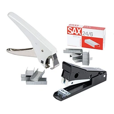 Abbildung von SAX Hefter Set Frog 400 1000 Stk. 24/6 Heftklammern verzinkt Skre Klick Enthefter