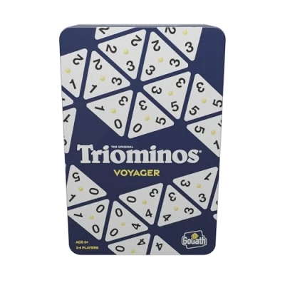 Abbildung von Triominos The Original Tour Edition, Reisespiele ab 6 Jahren, Gesellschaftsspiele für 2 bis 4 Spieler, Praktisches Format mit kompakten Steinen den Urlaub, Travel