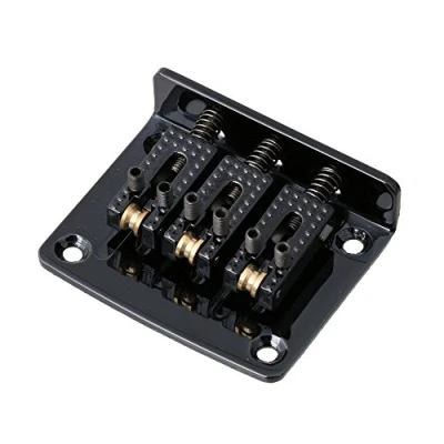 Abbildung von LYWS 3 saitiger Rollensattel für Gitarre, Hardtail Steg, Saitenhalter Zigarrenkasten (schwarz)
