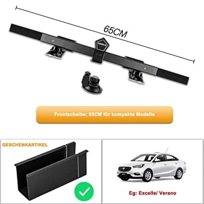 Abbildung von Akkordeon Typ Auto Sonnenschutz Frontscheibe Innen Sonnenblende, Automatische Einziehbare Faltbare Aluminiumfolie für Windschutzscheibe Schützt vor Hitze und Sonnenstrahlen