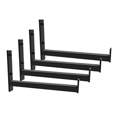 Abbildung von RAWWEST.BIS Reifenhalter Wandhalterung für 4 Felgen Felgenbaum Set Schraube Dübel Edelstahl Reifenwandhalter Autoreifen Schwarz WO5 30cm