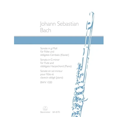 Abbildung von Sonate für Flöte und obligates Cembalo (Klavier) g Moll BWV 1020.Spielpartitur, Stimmensatz