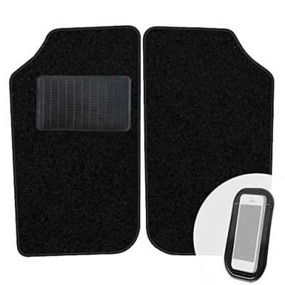 Abbildung von moto MOLTICO Vorne Fußmatten Auto Velours Autoteppiche Schwarz Automatten Set 2 teilig passend für Peugeot 206 CC 1998 2009