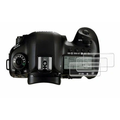 Abbildung von Savvies 4 Stück Full Screen Schutzfolie für Canon EOS 5D Mark IV (Schulterdisplay) Cover Displayschutz Folie [3D Curved, Transparent]