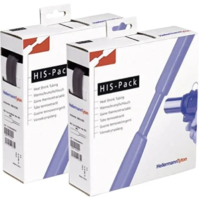 Abbildung von Hellermann Tyton Schrumpfschlauch 2:1 in Miniboxen, Material Polyolefin, Cross Linked (PO X), 9,5/4,7, Schwarz, 5 Meter