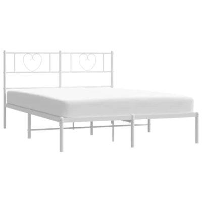 Abbildung von vidaXL Bettgestell Bettrahmen mit Kopfteil Metall Weiß 120x200 cm Bett