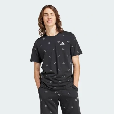 Abbildung von adidas Men&#039;s Seasonal Essentials Monogram Graphic Tee T Shirt, Black, L Tall 3 inch
