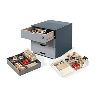 Abbildung von Durable Coffee Point Box Aufbewahrungsbox für Kaffee/Tee, Cateringbox, Kaffeestation/Büroküche, anthrazit, 338558