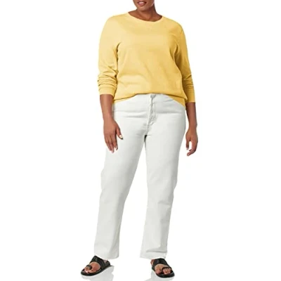 Abbildung von Amazon Essentials Damen Sweatshirt aus French Terry Fleece mit Rundhalsausschnitt (Erhältlich in Übergröße), Helles Senfgelb, XXL
