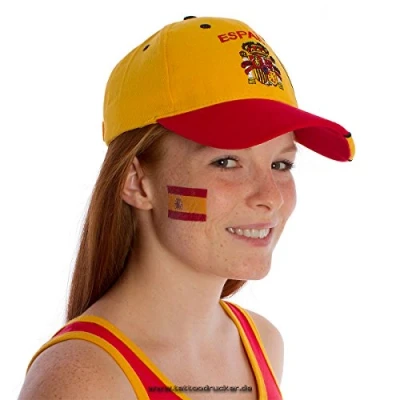 Abbildung von 5 x Spanien Fan Tattoo Fahnen EM 2024 Spain Flag (5)