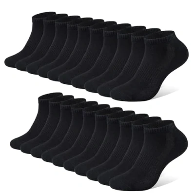Abbildung von FALARY Sneaker Socken Herren 39 42 Damen Sportsocken 10Paar Atmungsaktives Laufsocken Baumwollsocken Kurze Halbsocken Schwarz