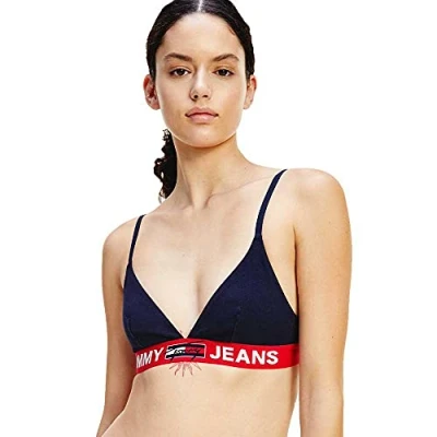 Abbildung von Tommy Jeans Bralette Unlined Triangel BH, Damen, Größe: Medium, Desert sky