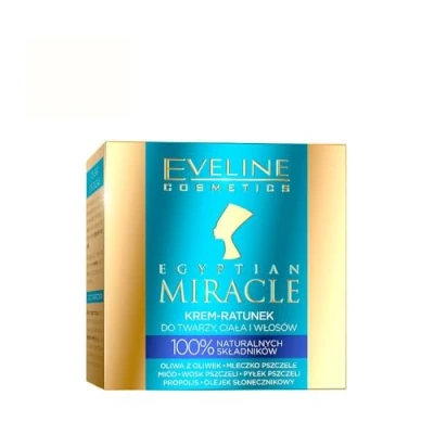 Abbildung von Eveline Cosmetics Ägyptisches Wunder Mehrzweck Rettungscreme für Gesicht, Körper &amp; Haare Nährende, Glättende Feuchtigkeitsspendende Formel mit 7 Natürlichen Zutaten 40ML