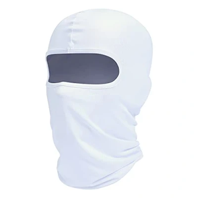 Abbildung von fuinloth Sturmhauben, Gesichtshaube, Skimaske, Hals Gaiter, UV Schutz, Motorrad und Fahrrad Gesichtsmaske, Balaclavas für Herren/Damen Weiß