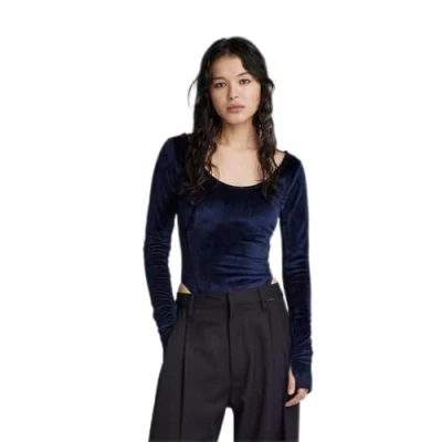 Abbildung von G Star DEEP Scoop SLIM Langarmshirt, Damen, Größe: Medium, Warm sartho