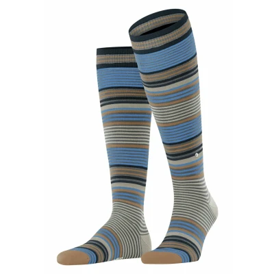 Abbildung von Burlington Stripe Onesize Kniestrümpfe Dark grey, Herren, Größe: 40/46, grey