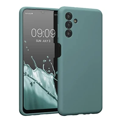 Abbildung von kwmobile Handyhülle kompatibel mit Samsung Galaxy A13 5G Hülle gummierte Handy Case aus Silikon in Arctic Night