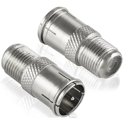 Abbildung von Poppstar 2X SAT F Quickstecker (Coax Schnellverbinder: Buchse auf Stecker) Kupplung für Koaxialkabel Antennenkabel, silbern