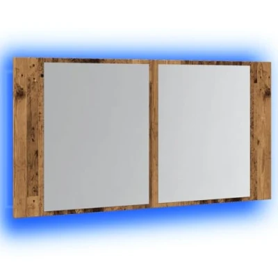 Abbildung von vidaXL LED Spiegelschrank Altholz Optik 90x12x45 cm Holzwerkstoff