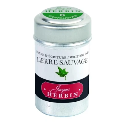 Abbildung von Jacques Herbin 20137T Dose mit 6 Tintenpatronen, ideal für Standardfüller, Grün