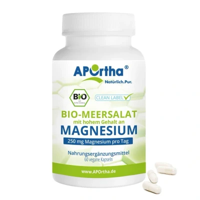 Abbildung von APOrtha® Bio Meersalat mit einem hohem Gehalt an Magnesium vegane Kapseln 60 St