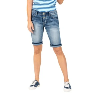 Abbildung von Timezone Damen Jeans Short Slim NALITZ Mid Waist Fit Blau W25 W33, Größe:W 27, Farbe:3014 3547 Fresh Indigo Wash