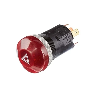 Abbildung von HELLA 6HF 003 916 107 Warnblinkschalter Traktor Druckbetätigung 24V Einbau Halogen Schalterbeleuchtung: rot mit Glühlampe