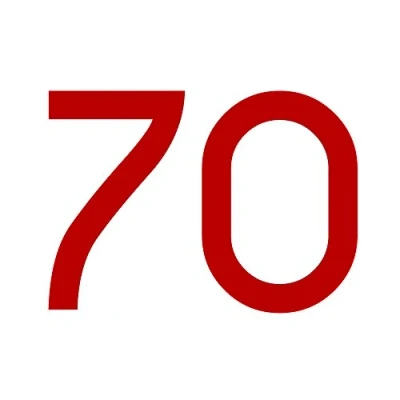 Abbildung von Zahlenaufkleber Nummer 70, rot, 10cm (100mm) hoch, Aufkleber mit Zahlen in vielen Farben + Höhen, wetterfest