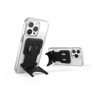 Abbildung von Speck MagSafe Ständer für iPhone ClickLock rutschfeste Verriegelung 360 Verstellbarer Fingergriff, Befestigung an MacBook, Kontinuitätskamera StandyGrip Schwarz