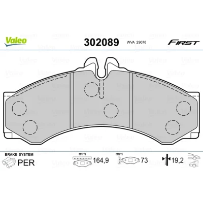 Abbildung von VALEO 302089 Bremsbelagsatz exkl. Verschleißwarnkontakt mit Anti Quietsch Blech MERCEDES BENZ: Sprinter 3 T Kastenwagen, 2 Kastenwagen