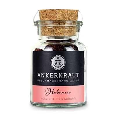 Abbildung von Ankerkraut Habanero, SCHARF, Chilis der Habanero Pflanze, ganz, 12g im Korkenglas