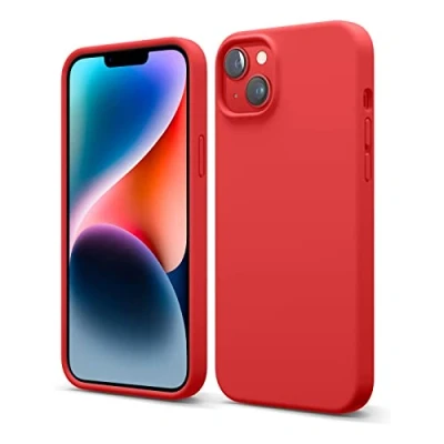 Abbildung von Verco Handyhülle für Apple iPhone 15 Hülle, Case Silikon Gel [weiches Innenfutter] Schutzhülle stoßfest, Rot