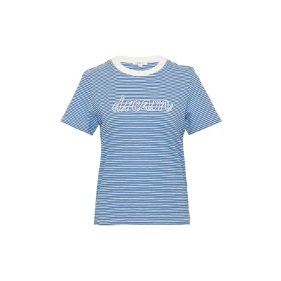 Abbildung von s.Oliver MIT Schmuckperlen Tshirt print, Damen, Größe: 34, Royalblau