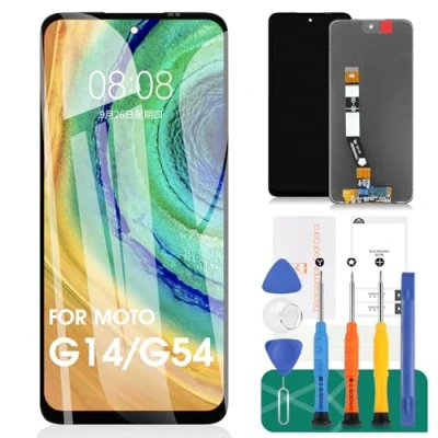 Abbildung von Ersatz LCD Display für Motorola Moto G14 PAYF0010IN XT2343, Touch Digitizer Reparatur Set (Schwarz, ohne Rahmen)