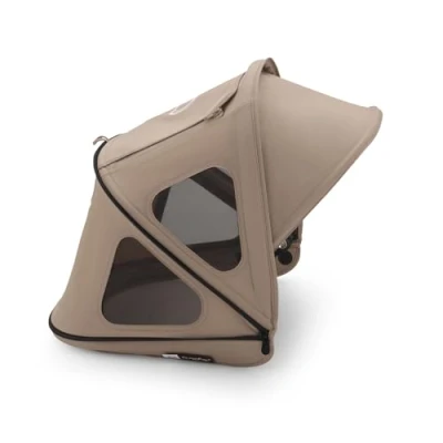 Abbildung von Bugaboo Dragonfly Sonnendach mit Lüftungsfenstern, ausziehbar für zusätzlichen und optimalen Sonnenschutz, wasserabweisend, Dune Taupe