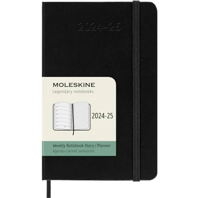 Abbildung von Moleskine Wochenplaner 2024 2025, Agenda Wöchentlich 18 Monate 2025 Mit Platz Für Notizen, Hardcover Und Elastischem Verschluss, Taschenformat 9 x 13 cm, Farbe Schwarz