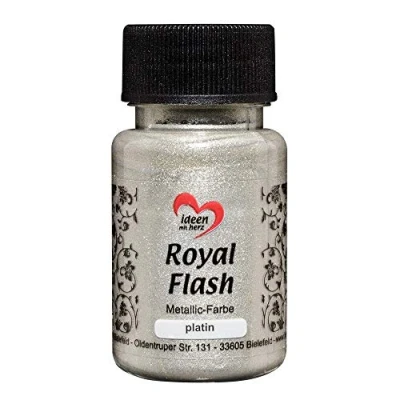Abbildung von Ideen mit Herz Royal Flash, Acryl Farbe, metallic, feinsten Glitzerpartikeln, 50 ml (platin)