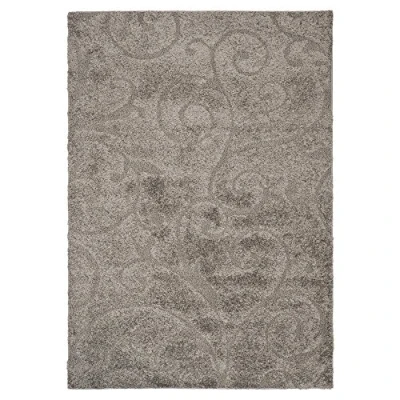 Abbildung von SAFAVIEH Zottelig Teppich für Wohnzimmer, Esszimmer, Schlafzimmer Florida Shag Collection, Hoher Flor, Grau, 99 X 160 cm
