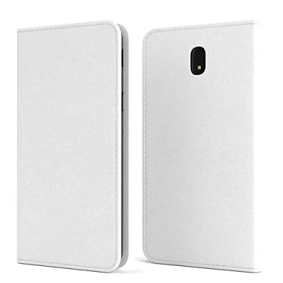 Abbildung von EAZY CASE Tasche kompatibel mit Samsung Galaxy J5 (2017) Vintage Schutzhülle Standfunktion Klapphülle Bookstyle, Handytasche Handyhülle Magnetverschluss und Kartenfach, Kunstleder, Weiß