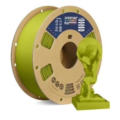 Abbildung von OVERTURE PLA Plus (PLA+) Filament 1,75 mm, professionelle Festigkeit, 1kg (2,2 lbs), Maßgenauigkeit +/ 0,02 für 3D Drucker (Olivgrün)